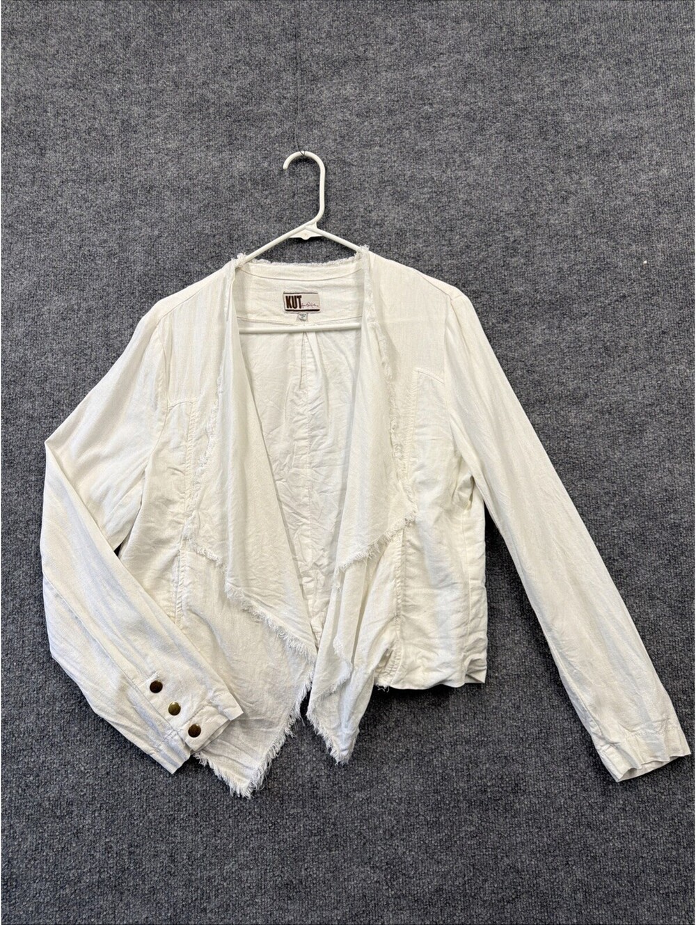 Kut From The Kloth Size M Linen/Rayon Blend Off-White Women’s Jacket